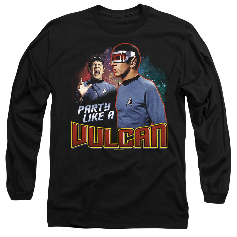 Black - Side - Star Trek Unisex Adult Party Like a Vulcan T-Shirt