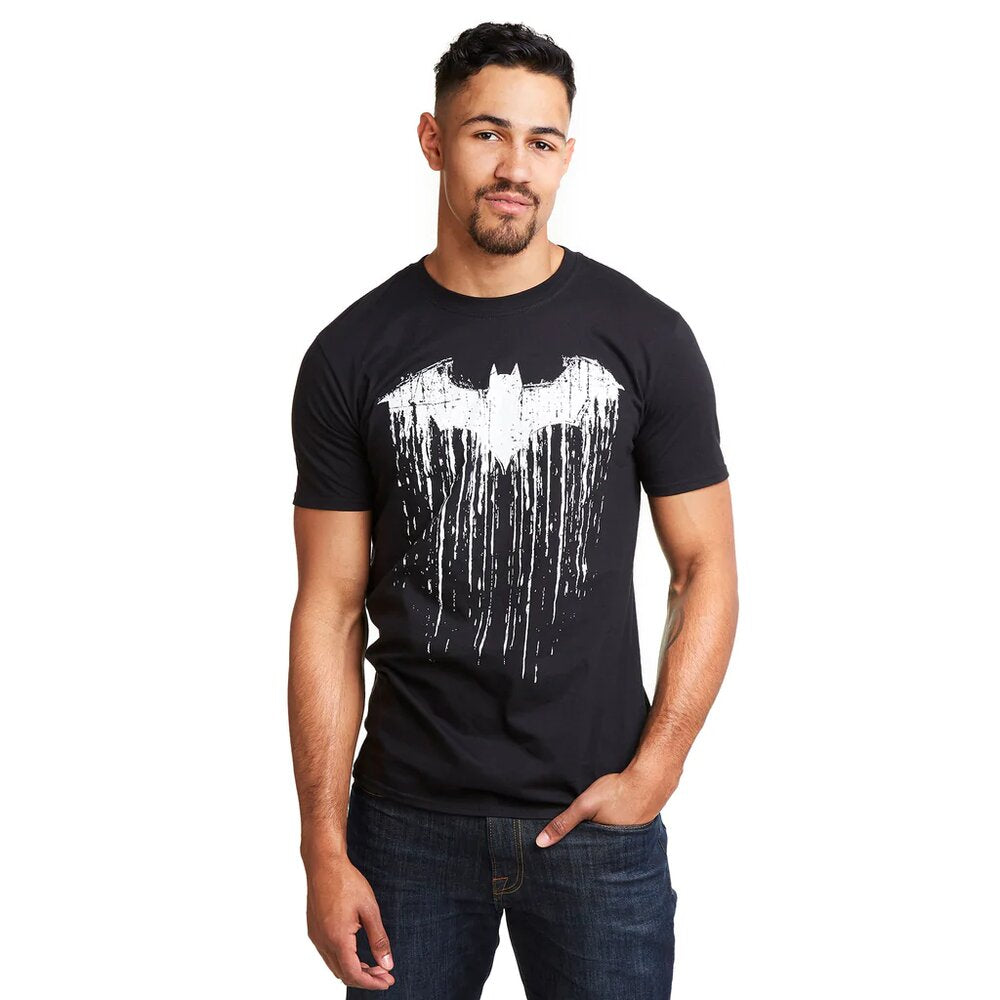 Black - Side - Batman Mens Paint T-Shirt