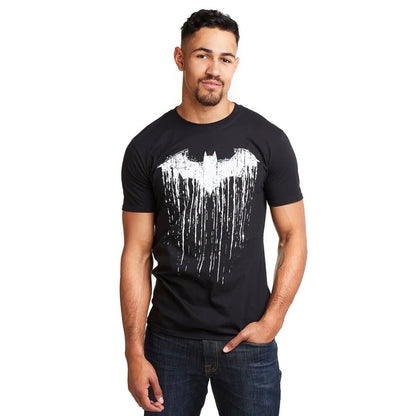 Black - Side - Batman Mens Paint T-Shirt