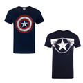 Navy - Front - Marvel Boys Icons T-Shirt (Pack of 2)