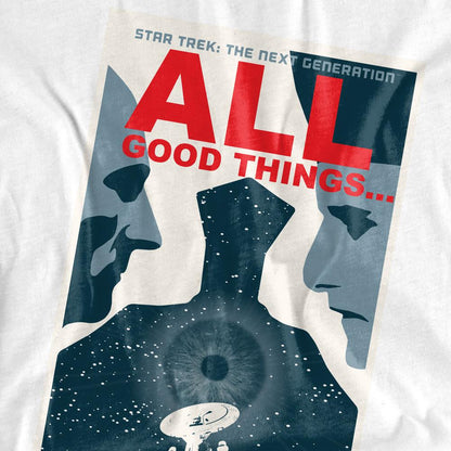 White - Back - Star Trek Unisex Adult The Next Generation Season 7 Episode 25 T-Shirt