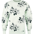 Sage Green-Black - Front - Disney Womens-Ladies Mickey & Minnie Mouse Sweatshirt