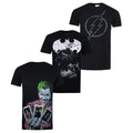 Black-White - Front - DC Comics Mens Heroes T-Shirt (Pack of 3)