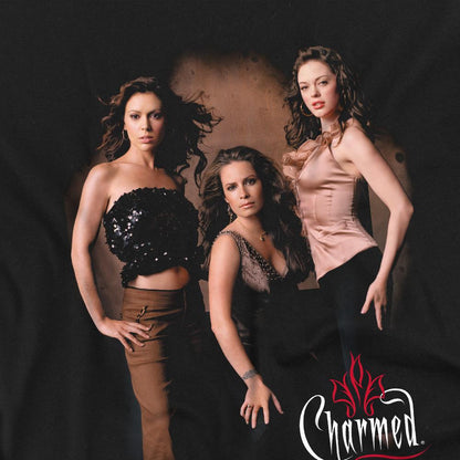 Black - Back - Charmed Unisex Adult Three Hot Witches T-Shirt