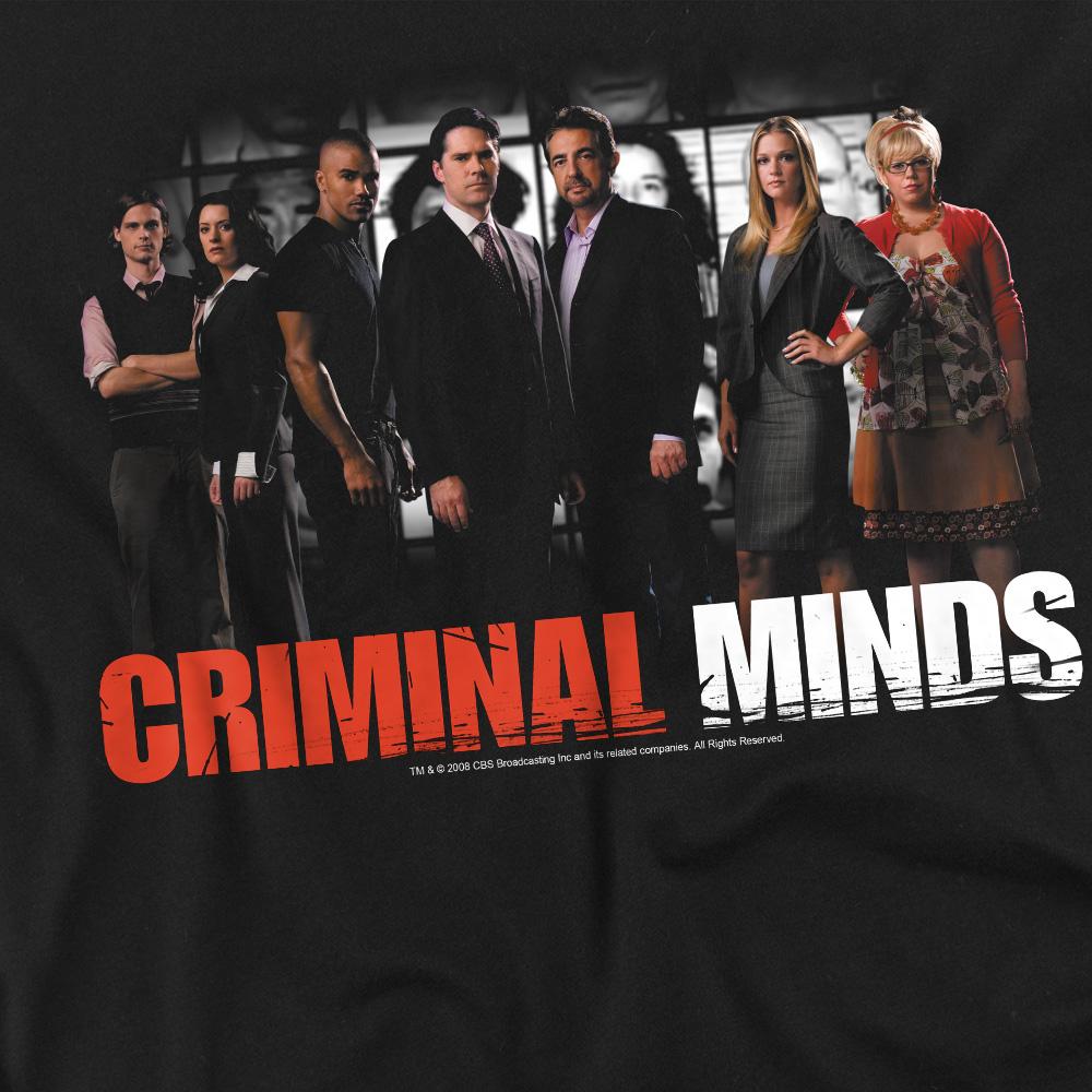 Black - Back - Criminal Minds Unisex Adult The Brain Trust T-Shirt