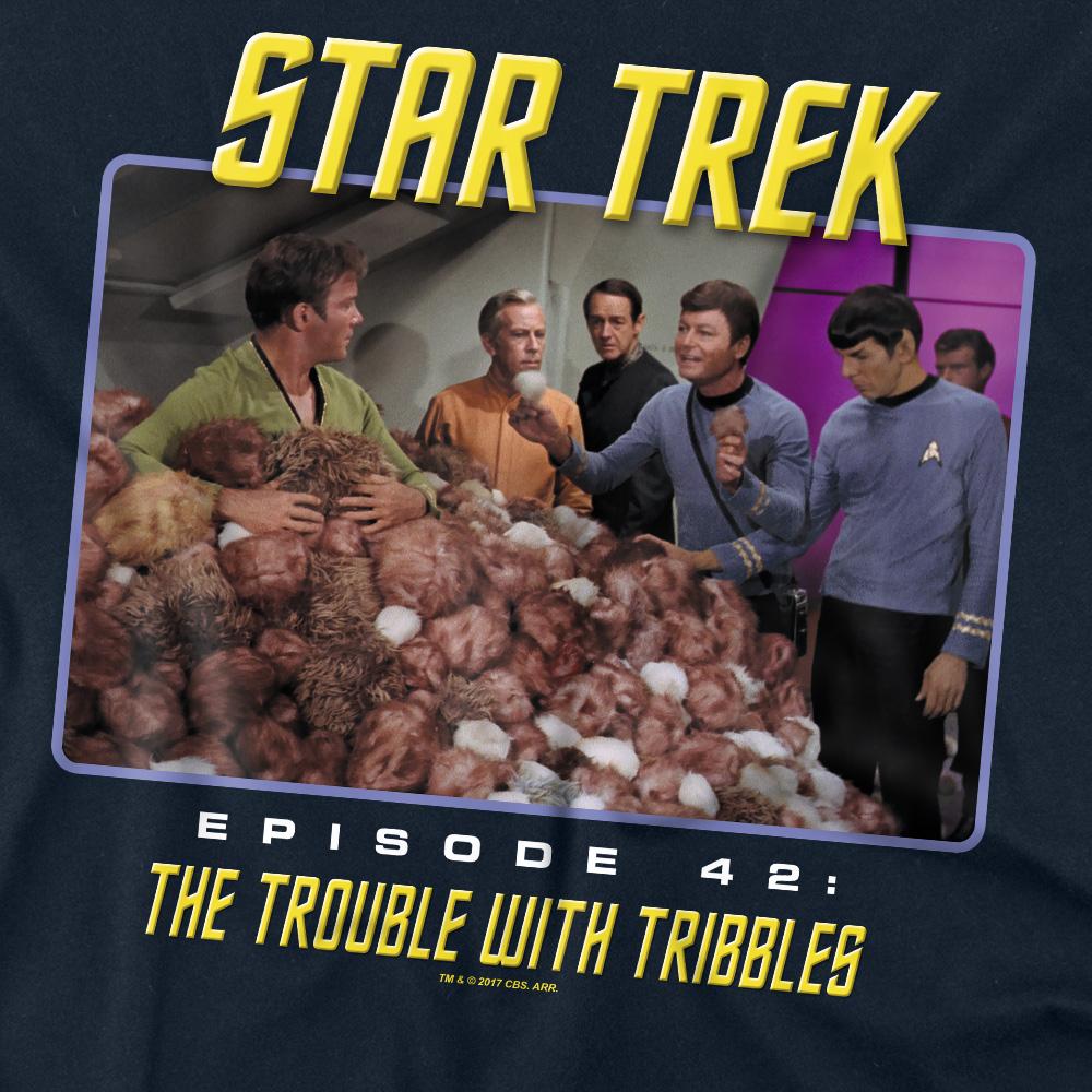 Navy - Back - Star Trek Unisex Adult The Trouble with Tribbles T-Shirt