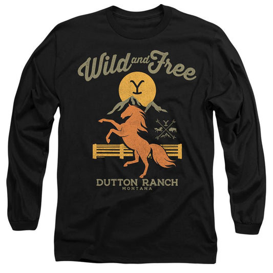 Black - Front - Yellowstone Unisex Adult Wild & Free T-Shirt