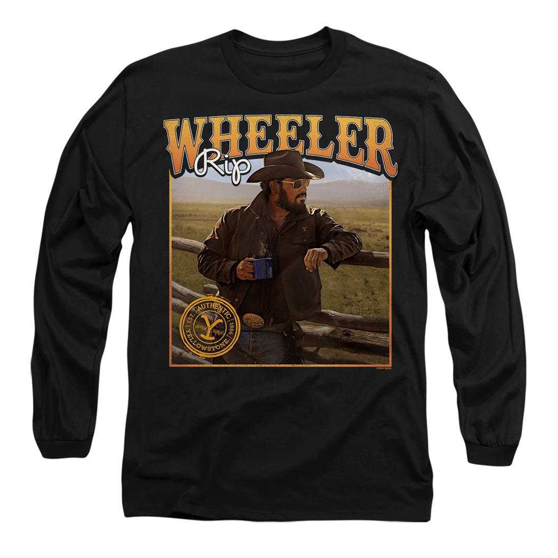 Black - Front - Yellowstone Unisex Adult Coffee with Rip Wheeler T-Shirt