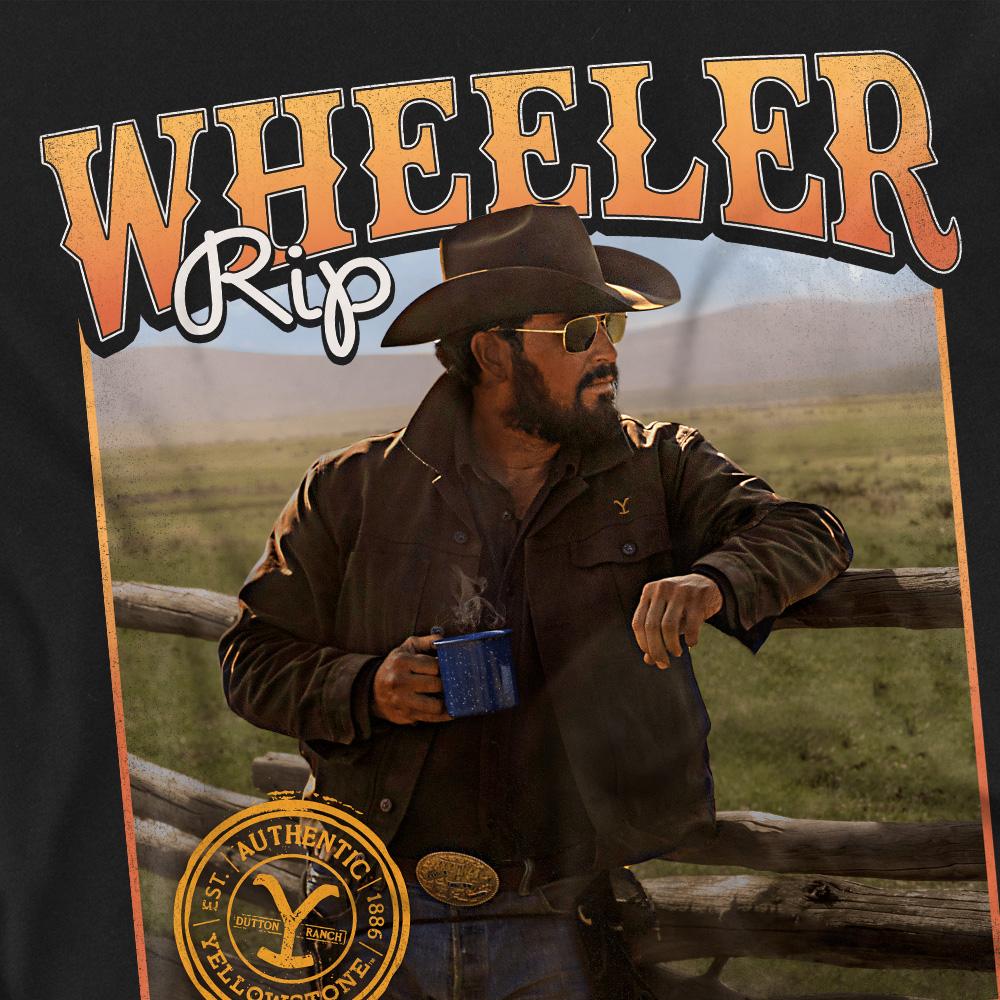 Black - Side - Yellowstone Unisex Adult Coffee with Rip Wheeler T-Shirt