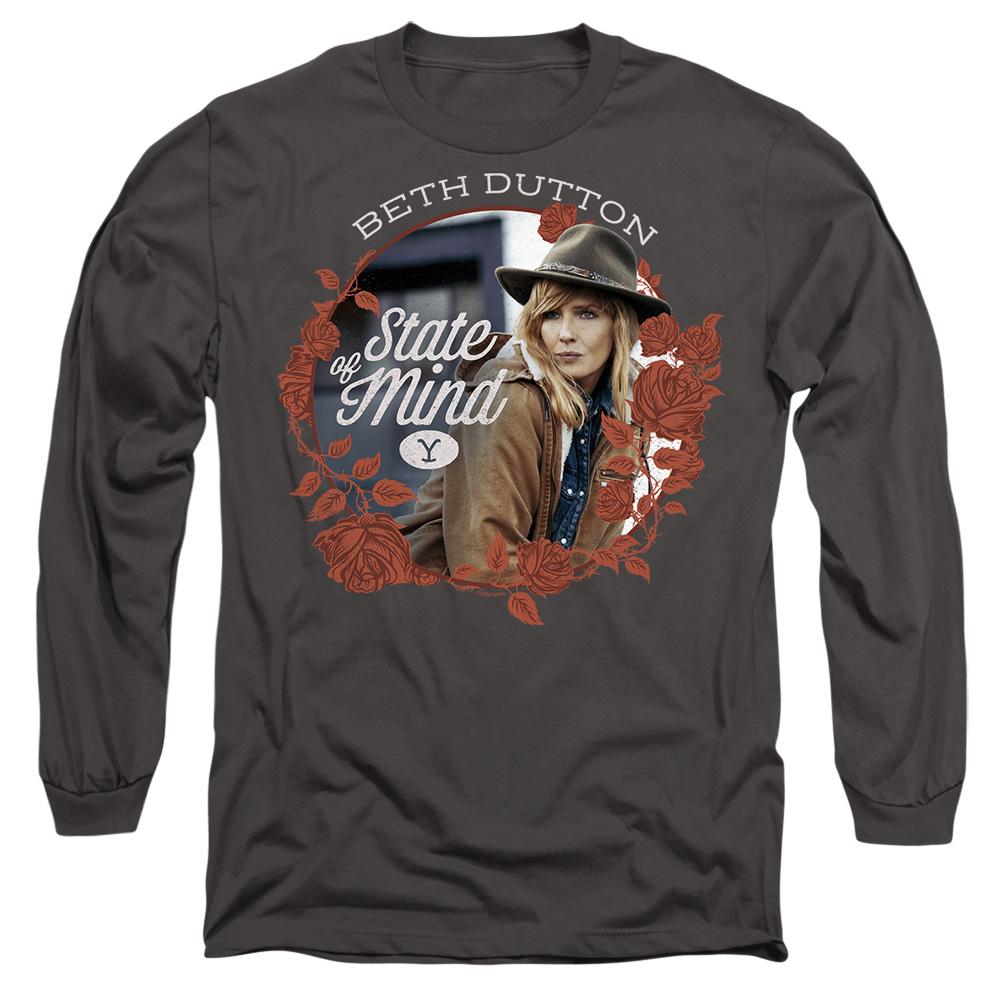 Charcoal - Side - Yellowstone Unisex Adult State Beth Dutton T-Shirt