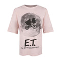 Blush Pink-Black - Front - E.T. the Extra-Terrestrial Womens-Ladies Bike Oversized T-Shirt