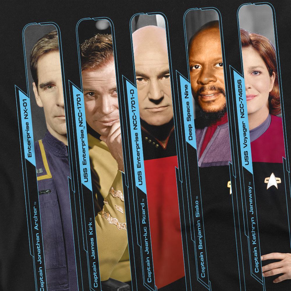 Black - Back - Star Trek Unisex Adult The Captains T-Shirt