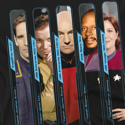 Black - Back - Star Trek Unisex Adult The Captains T-Shirt
