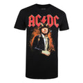 Black - Front - AC-DC Mens Fire And Horns T-Shirt