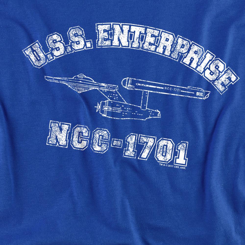 Royal Blue - Back - Star Trek Unisex Adult Enterprise Athletic T-Shirt