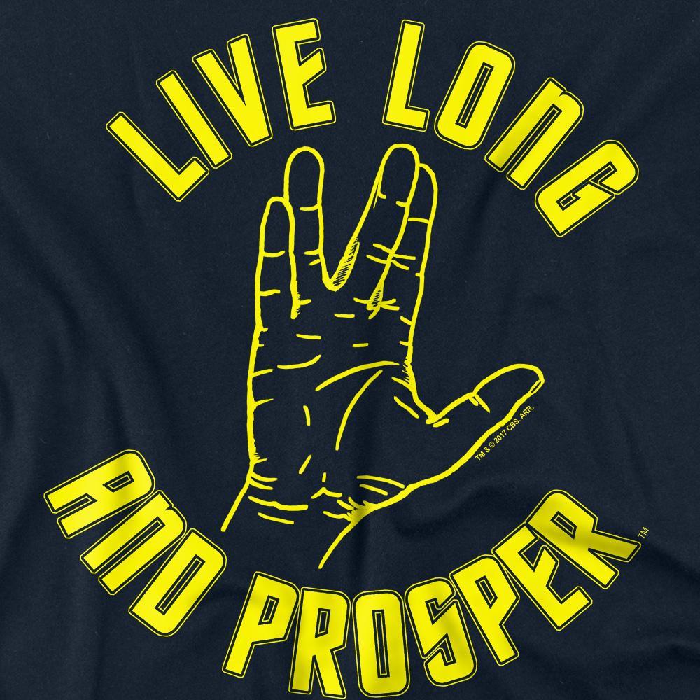 Navy - Back - Star Trek Unisex Adult Live Long Hand T-Shirt