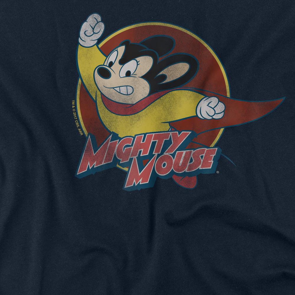 Navy - Back - Mighty Mouse Unisex Adult Circle T-Shirt