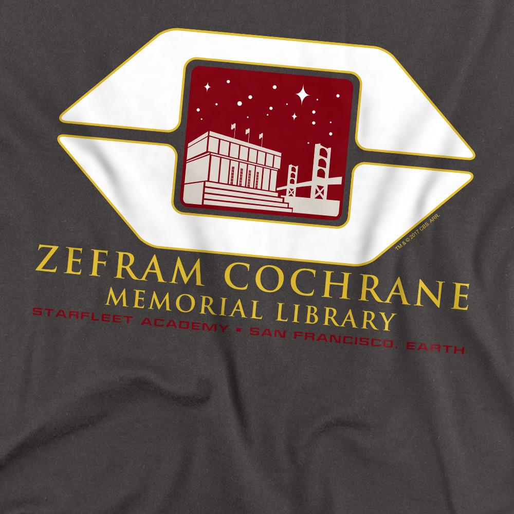 Charcoal - Back - Star Trek Unisex Adult Cochrane Library T-Shirt