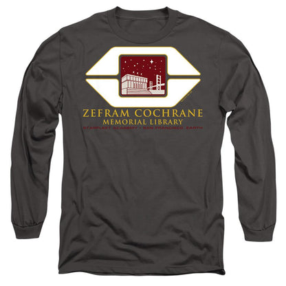 Charcoal - Side - Star Trek Unisex Adult Cochrane Library T-Shirt