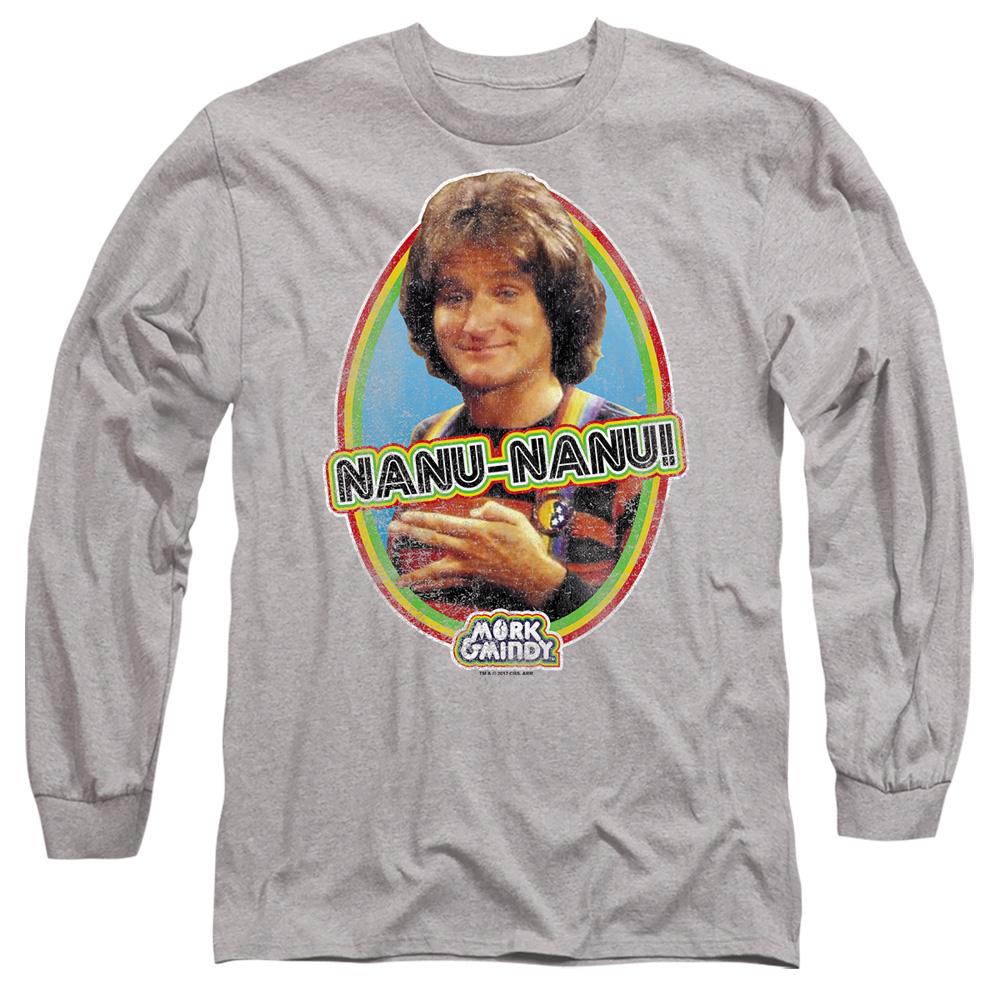 Sport Heather - Front - Mork And Mindy Unisex Adult Nanu Nanu T-Shirt