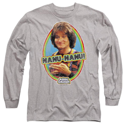 Sport Heather - Front - Mork And Mindy Unisex Adult Nanu Nanu T-Shirt