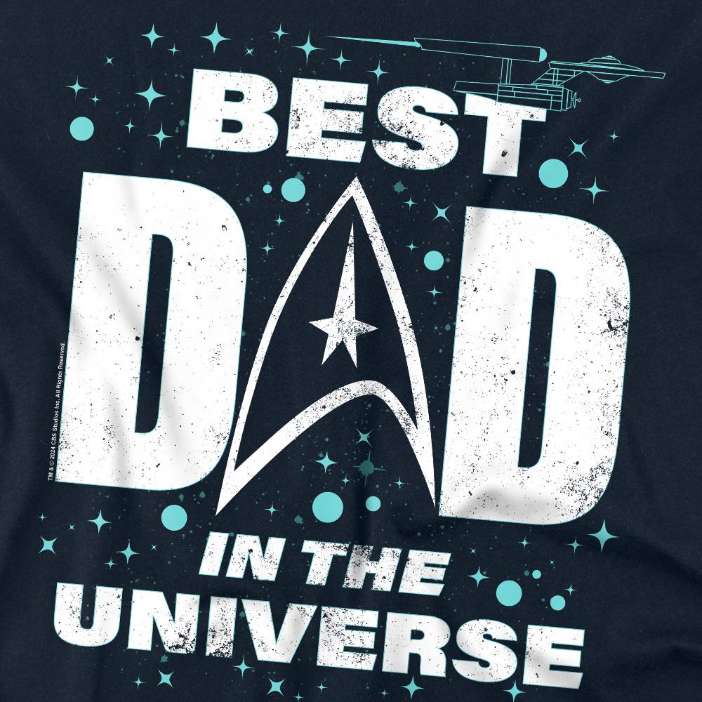 Navy - Side - Star Trek Unisex Adult Best Dad in the Universe Fathers Day T-Shirt