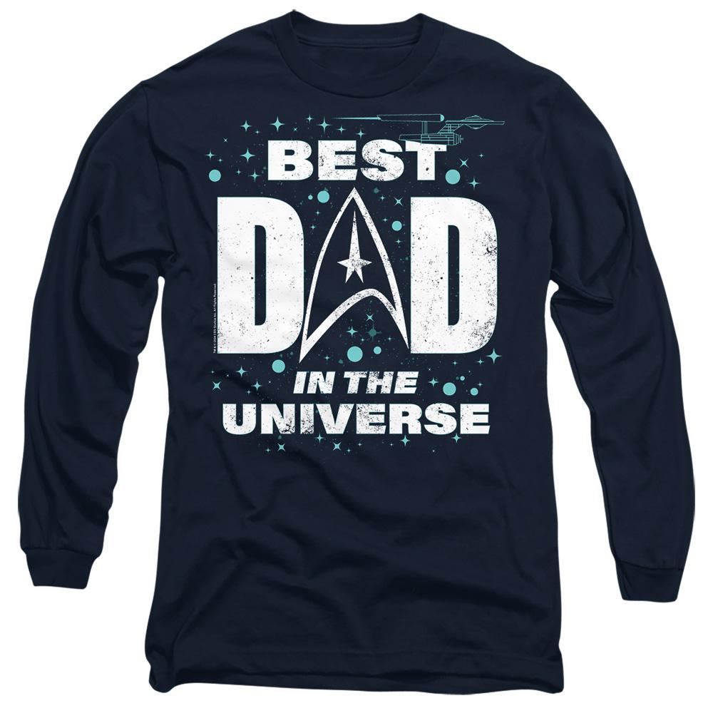 Navy - Front - Star Trek Unisex Adult Best Dad in the Universe Fathers Day T-Shirt