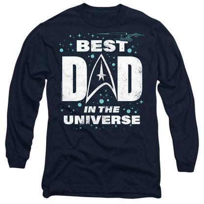 Navy - Front - Star Trek Unisex Adult Best Dad in the Universe Fathers Day T-Shirt
