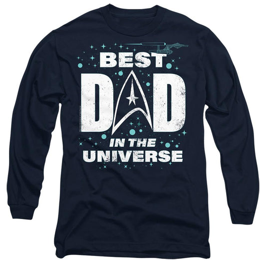 Navy - Front - Star Trek Unisex Adult Best Dad in the Universe Fathers Day T-Shirt
