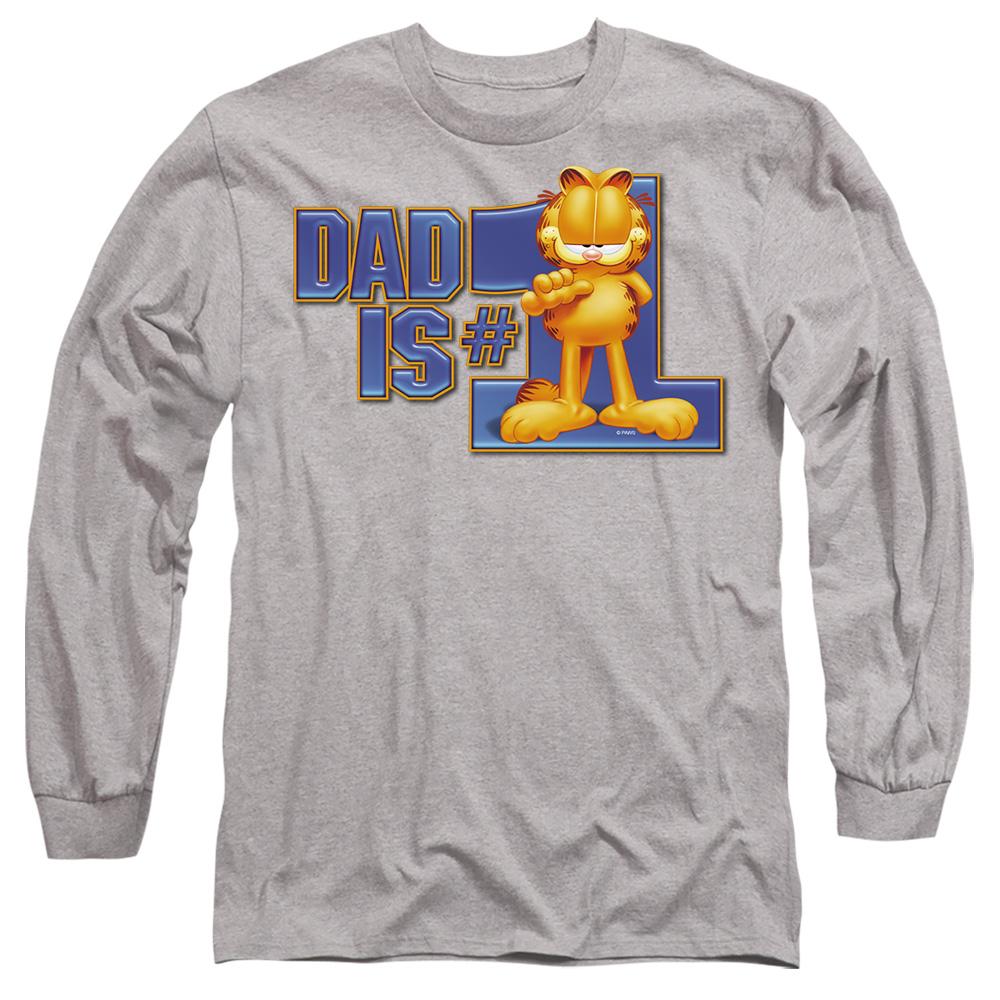 Sport Heather - Side - Garfield Unisex Adult Dad Is Number One T-Shirt