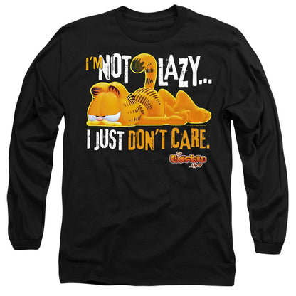 Black - Side - Garfield Unisex Adult Not Lazy T-Shirt