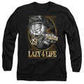 Black - Side - Garfield Unisex Adult Lazy 4 Life T-Shirt