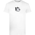 White-Black - Front - Felix The Cat Mens Embroidered T-Shirt