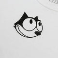 White-Black - Side - Felix The Cat Mens Embroidered T-Shirt