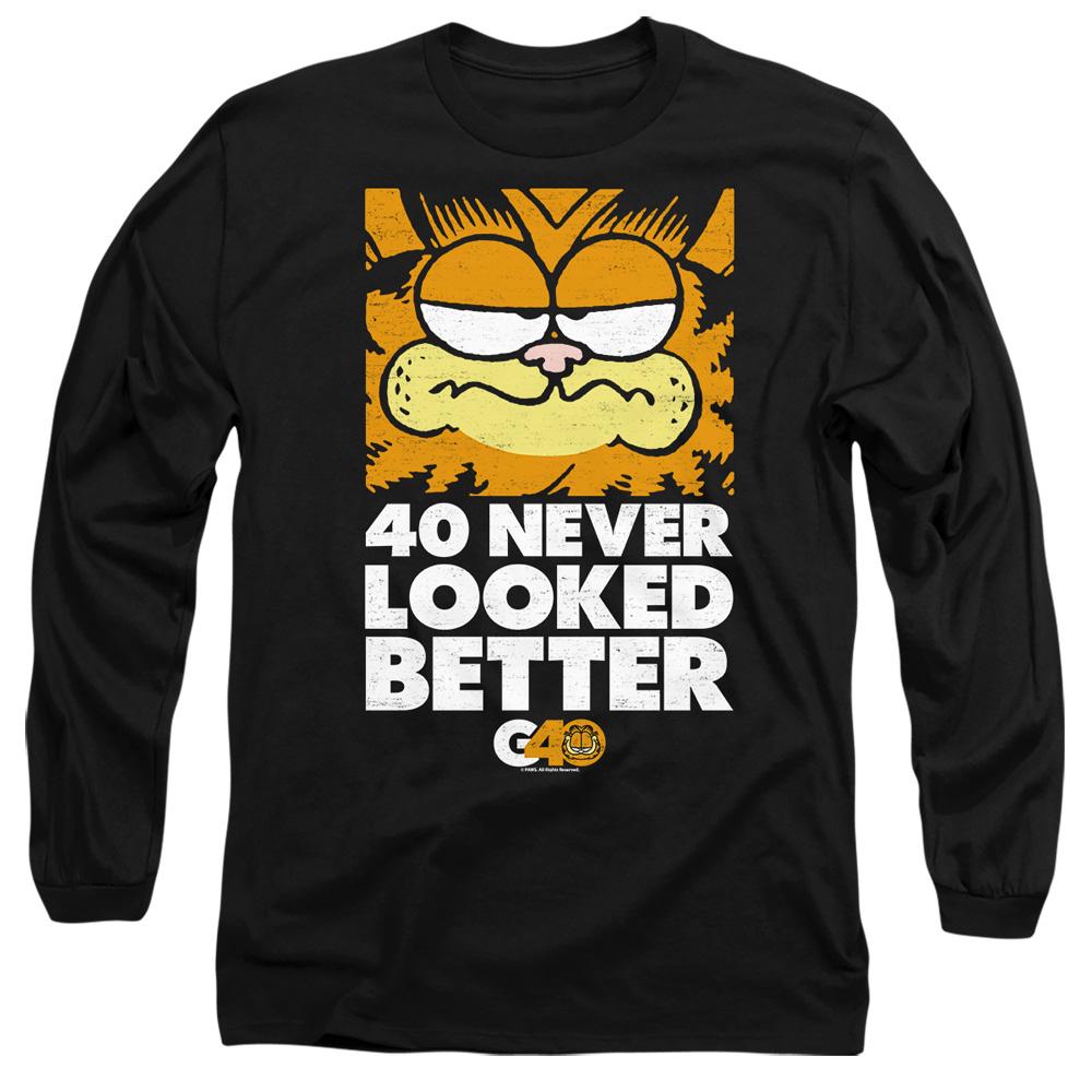 Black - Side - Garfield Unisex Adult 40 Looks T-Shirt
