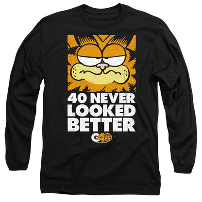 Black - Side - Garfield Unisex Adult 40 Looks T-Shirt