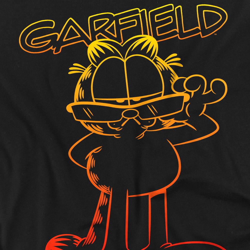 Black - Side - Garfield Unisex Adult Hotshot T-Shirt