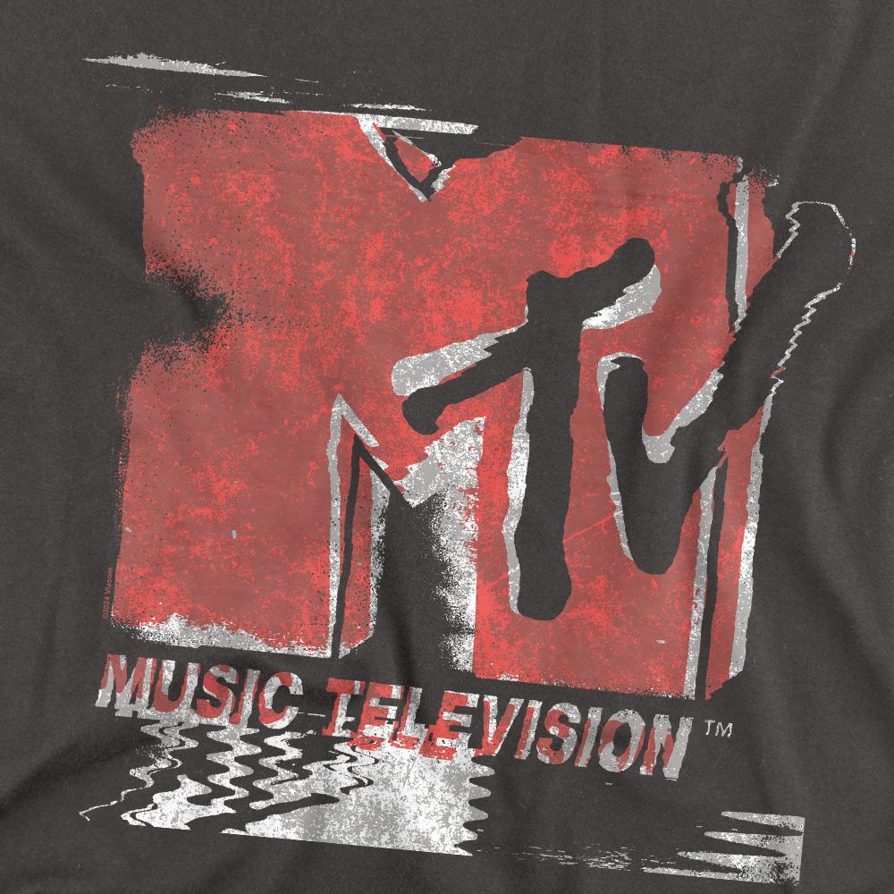 Charcoal - Side - MTV Unisex Adult Washed Out Logo T-Shirt