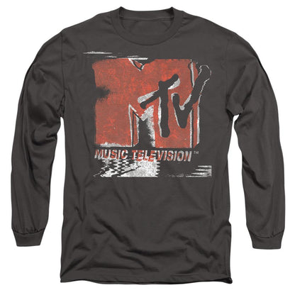 Charcoal - Front - MTV Unisex Adult Washed Out Logo T-Shirt
