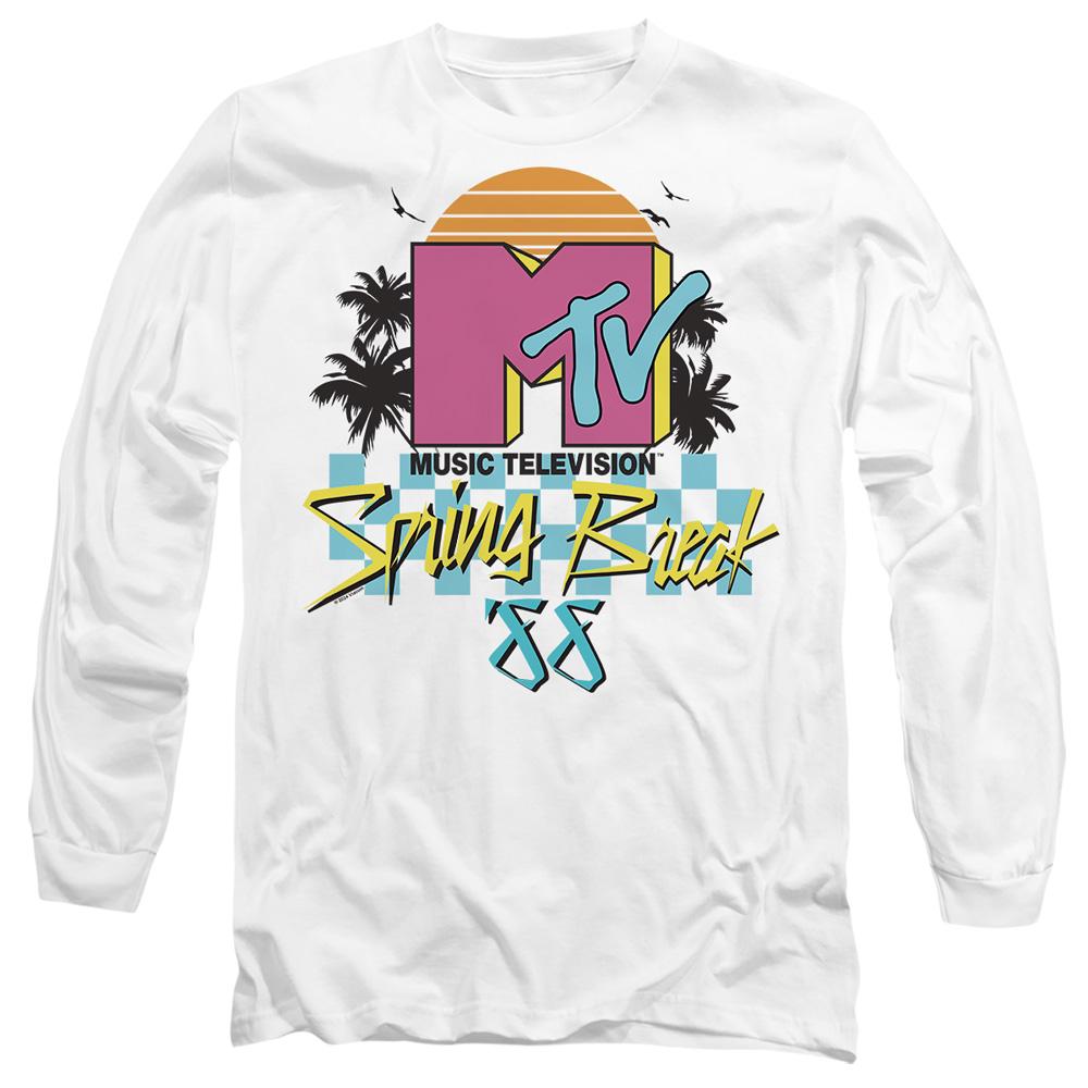 White - Front - MTV Unisex Adult Spring Break Checkerboard T-Shirt