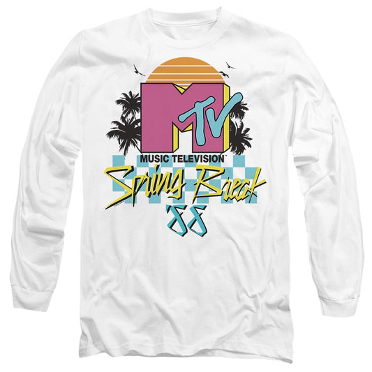 White - Front - MTV Unisex Adult Spring Break Checkerboard T-Shirt