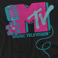 Black - Side - MTV Unisex Adult Microphone Logo T-Shirt