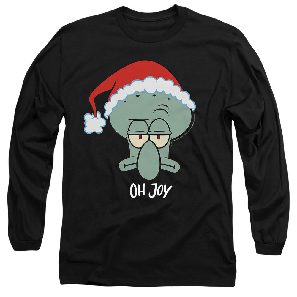 Black - Side - SpongeBob SquarePants Unisex Adult Joy Squidward Christmas T-Shirt