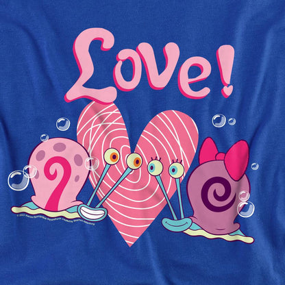 Royal Blue - Back - SpongeBob SquarePants Unisex Adult Valentine´s Love Gary & Snellie T-Shirt