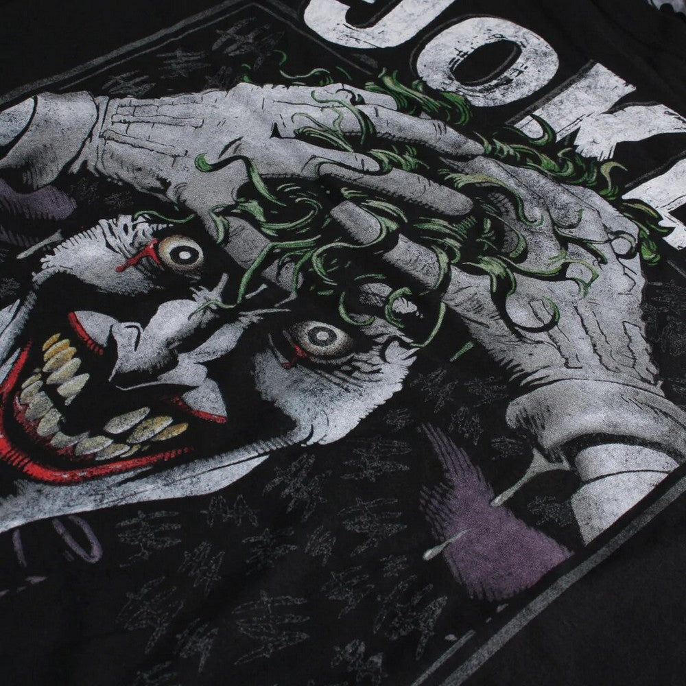 Black-White - Side - The Joker Mens Crazed T-Shirt
