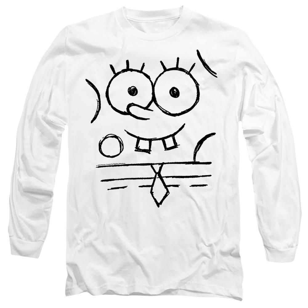 White - Side - SpongeBob SquarePants Unisex Adult Sketch Smile T-Shirt