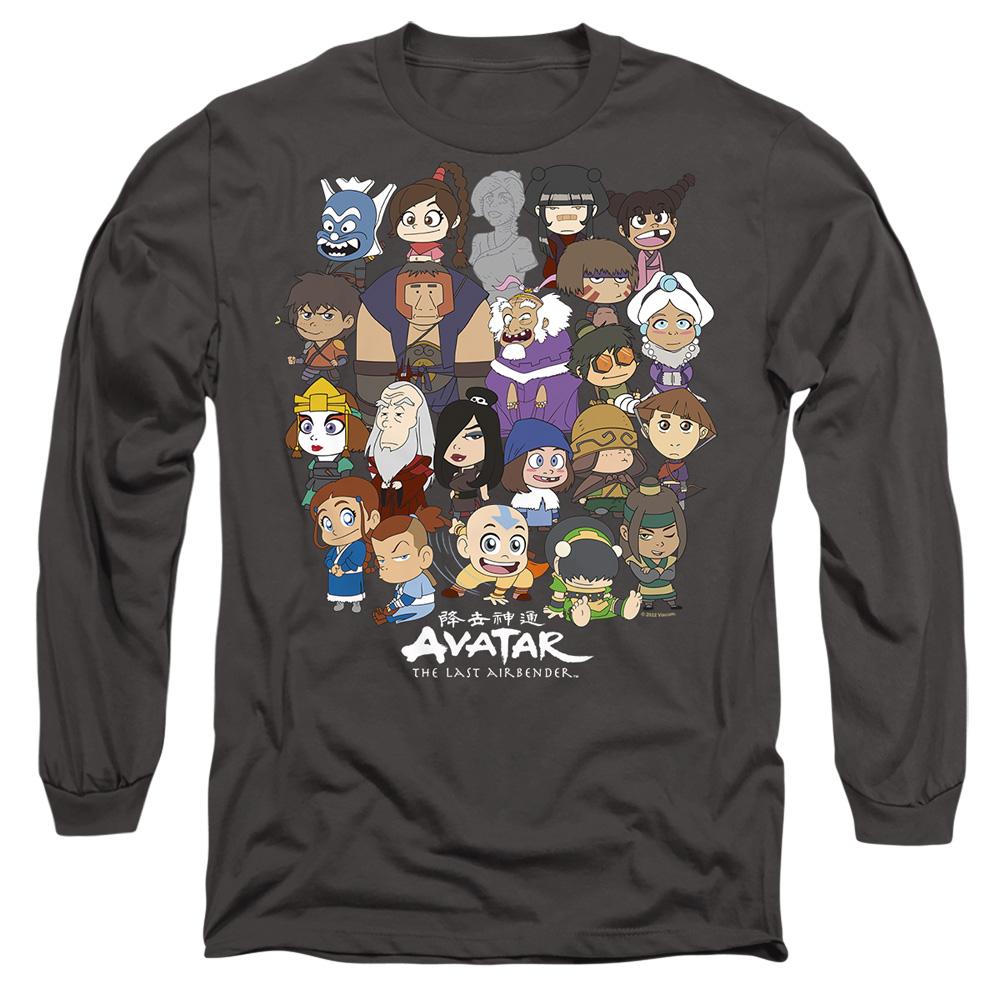 Charcoal - Side - Avatar: The Last Airbender Unisex Adult Chibi Group T-Shirt