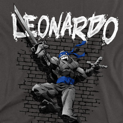 Charcoal - Back - Teenage Mutant Ninja Turtles Unisex Adult Leonardo T-Shirt