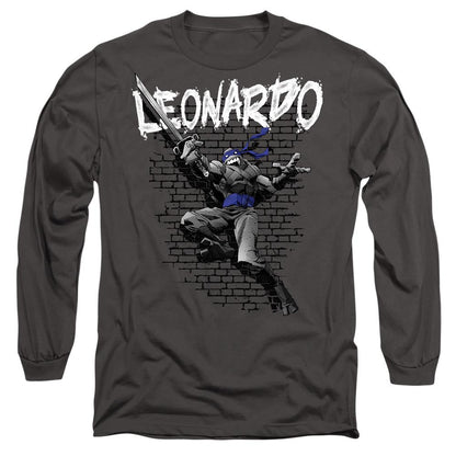 Charcoal - Side - Teenage Mutant Ninja Turtles Unisex Adult Leonardo T-Shirt