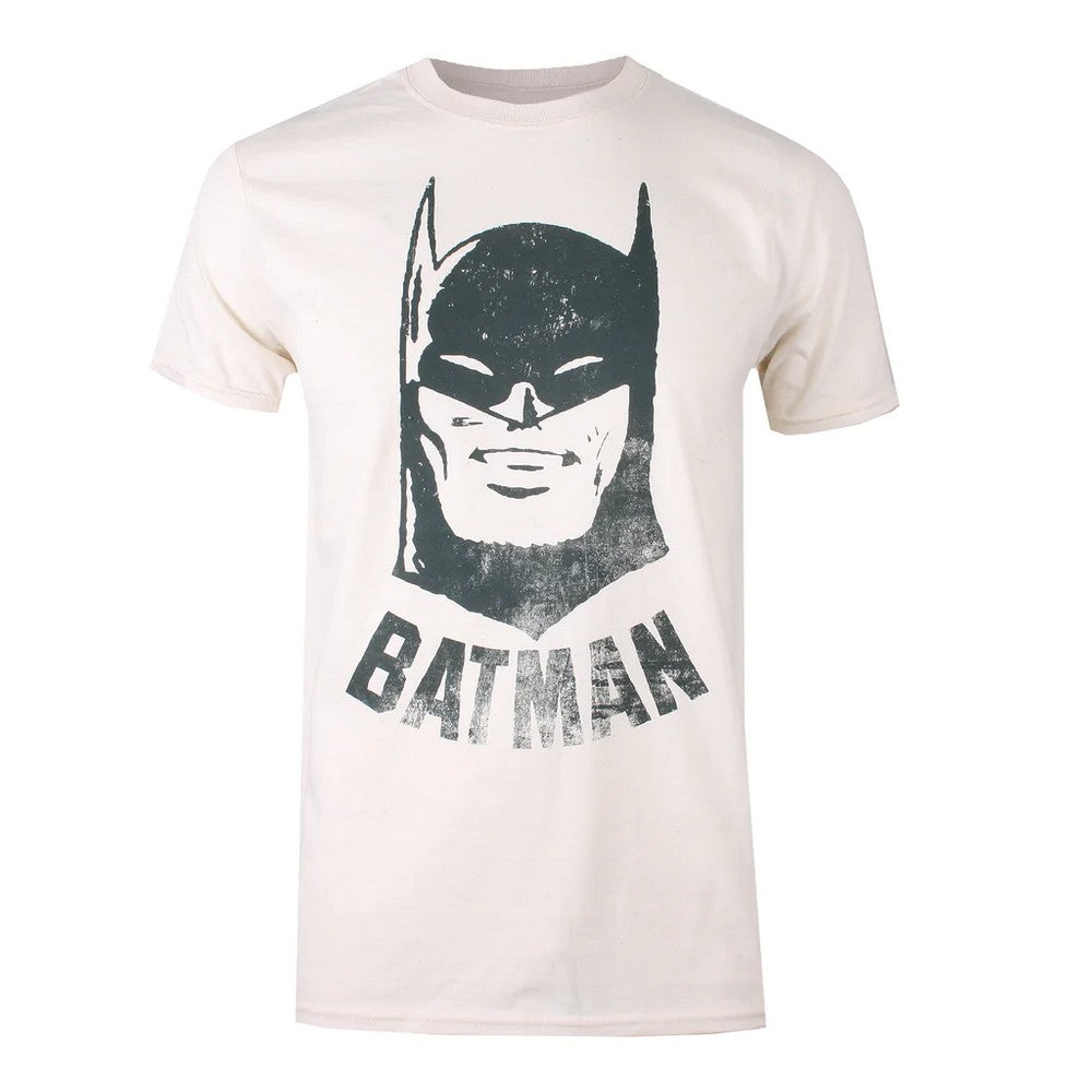 Natural-Black - Front - Batman Mens Vintage T-Shirt